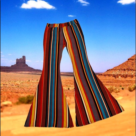Got Style Pants - Flare Wide Leg Pants Large Striped